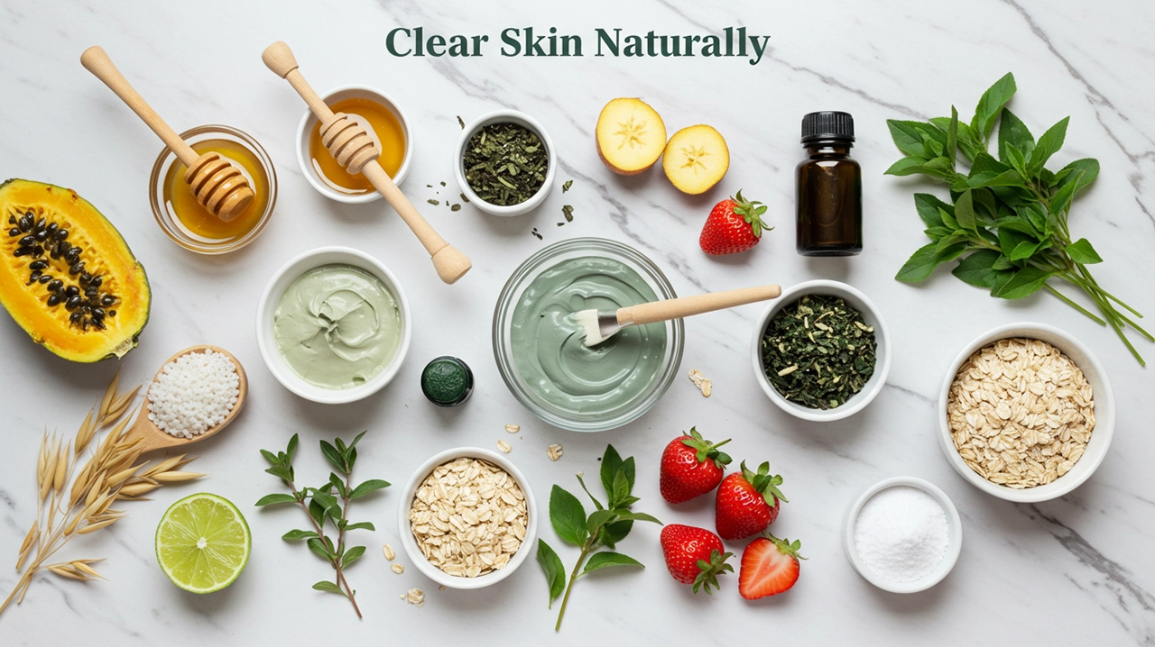 natural skincare ingredients for DIY face masks, 10 powerful diy face masks for acne